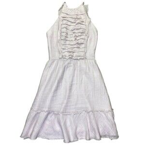 L’Agence Dress Womens Extra Small Grey Ruffle Front Layered Raw Hem Party Event